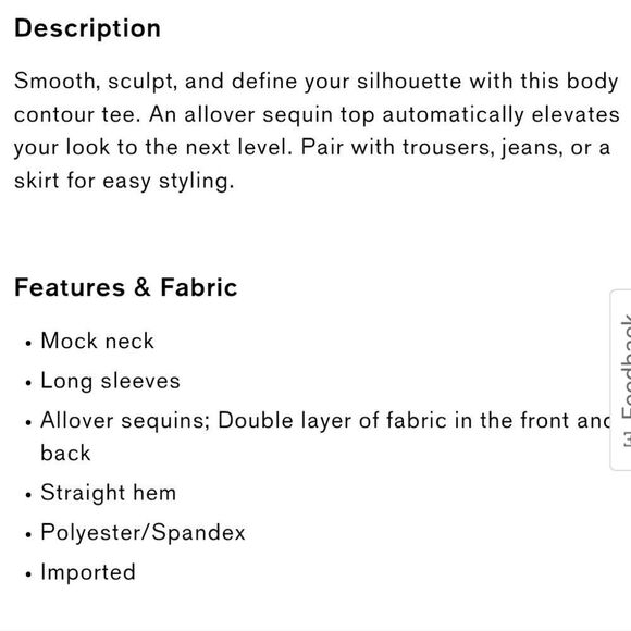 Body Contour Sequin Mock Neck Long Sleeve Tee - Picture 3 of 6